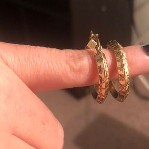 Snowflake engraved hoops